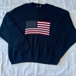 viral & trendy american flag sweater navy